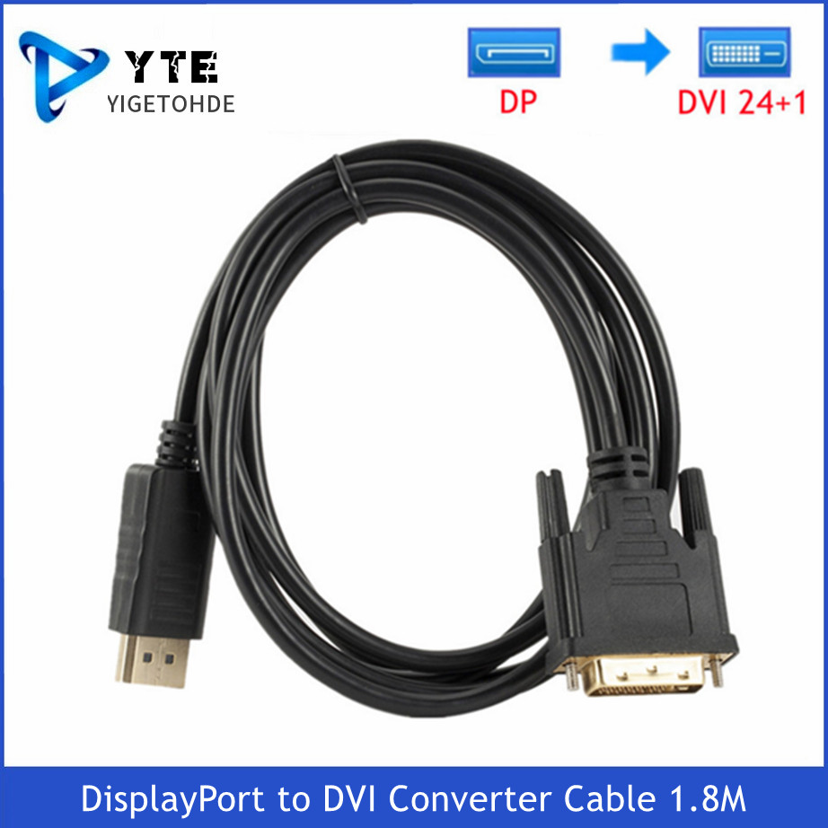 YIGETOHDE-DisplayPort DP-DVI ȯ ̺, 1.8M DP-DVI  ̺ ȯ ÷ Ʈ,  Ƽ DVI 